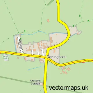 Street map sample of Darlingscott, Warwickshire