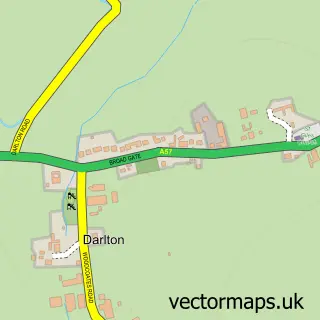 Street map sample of Darlton, Nottinghamshire