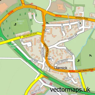Street map sample of Darnick, Roxburgh, Ettrick and Lauderdale