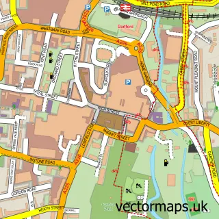 Street map sample of Dartford, Kent