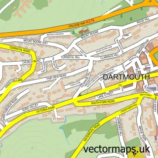 Street map sample of Dartmouth, Devon