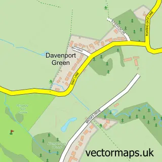 Street map sample of Davenport Green, Greater Manchester