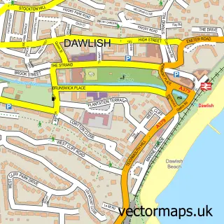 Street map sample of Dawlish, Devon
