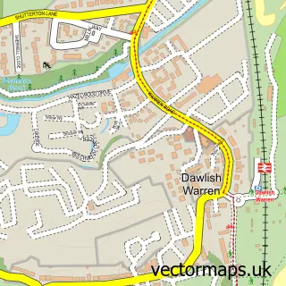 Street map sample of Dawlish Warren, Devon
