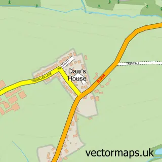 Street map sample of Daw's House, Cornwall