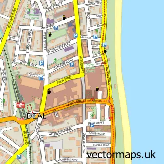 Street map sample of Deal, Kent
