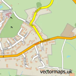 Street map sample of Dean Row, Cheshire