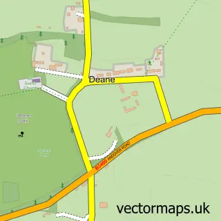 Street map sample of Deane, Hampshire