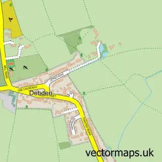 Street map sample of Debden, Essex