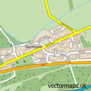 Street map sample of Dechmont, West Lothian