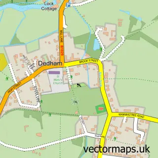 Street map sample of Dedham, Essex