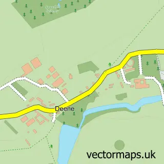Street map sample of Deene, Northamptonshire