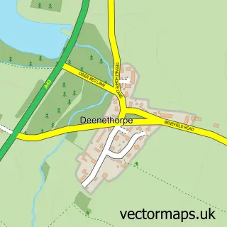 Street map sample of Deenethorpe, Northamptonshire