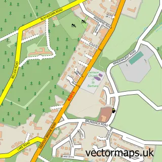 Street map sample of Deepcut, Surrey