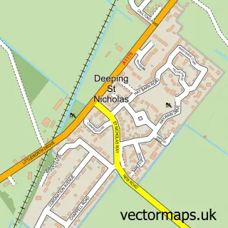 Street map sample of Deeping St Nicholas, Lincolnshire
