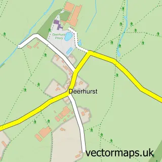 Street map sample of Deerhurst, Gloucestershire