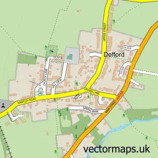Street map sample of Defford, Worcestershire