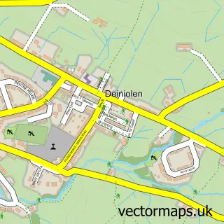 Street map sample of Deiniolen, Gwynedd