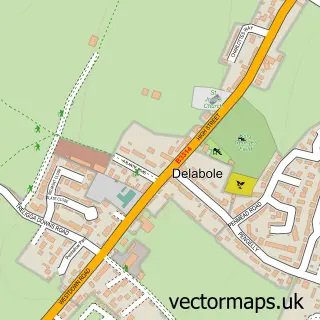 Street map sample of Delabole, Cornwall