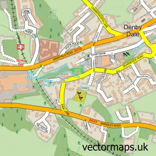 Street map sample of Denby Dale, West Yorkshire