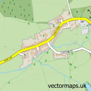 Street map sample of Denby, Derbyshire