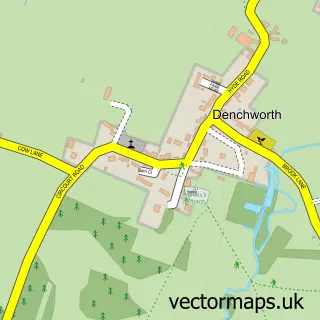 Street map sample of Denchworth, Oxfordshire