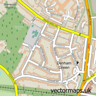 Street map sample of Denham Green, Buckinghamshire
