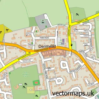 Street map sample of Denmead, Hampshire