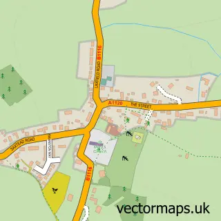 Street map sample of Dennington, Suffolk