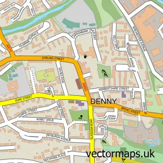 Street map sample of Denny, Stirling and Falkirk