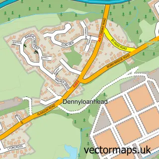 Street map sample of Dennyloanhead, Stirling and Falkirk