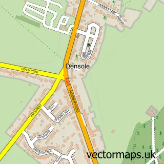 Street map sample of Densole, Kent