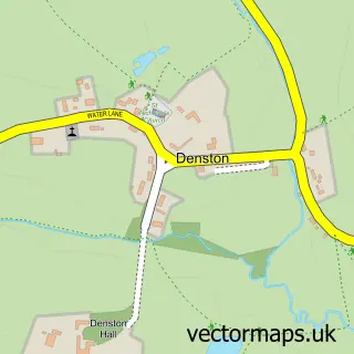 Street map sample of Denston, Suffolk