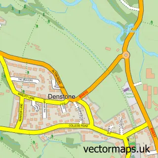 Street map sample of Denstone, Staffordshire