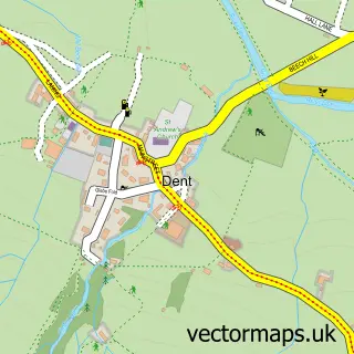 Street map sample of Dent, Cumbria