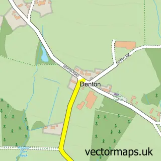 Street map sample of Denton, North Yorkshire