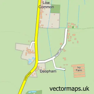 Street map sample of Deopham, Norfolk