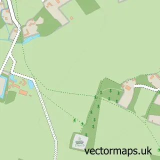 Street map sample of Depden, Suffolk