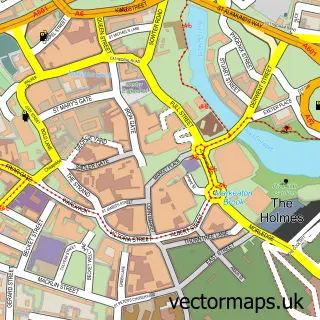 Street map sample of Derby, Derbyshire
