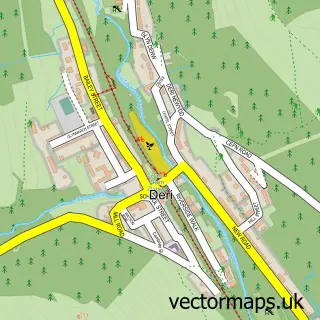 Street map sample of Deri, Gwent