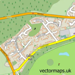 Street map sample of Derry Hill, Wiltshire