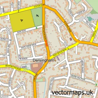 Street map sample of Dersingham, Norfolk