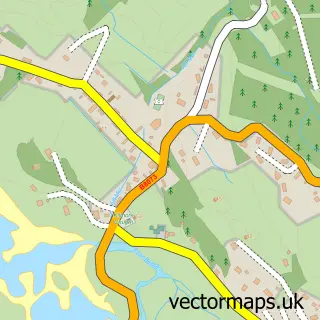 Street map sample of Dervaig, Argyll and Bute