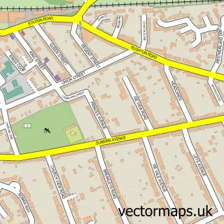Street map sample of Desborough, Northamptonshire