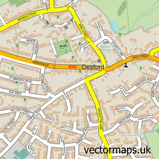 Street map sample of Desford, Leicestershire