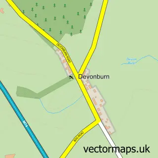 Street map sample of Devonburn, Lanarkshire