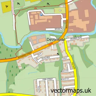 Street map sample of Devonside, Clackmannan