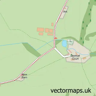 Street map sample of Dewsall, Herefordshire