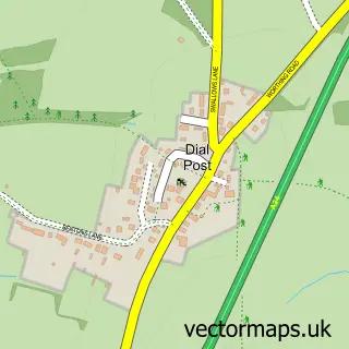 Street map sample of Dial Post, West Sussex