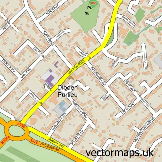 Street map sample of Dibden Purlieu, Hampshire
